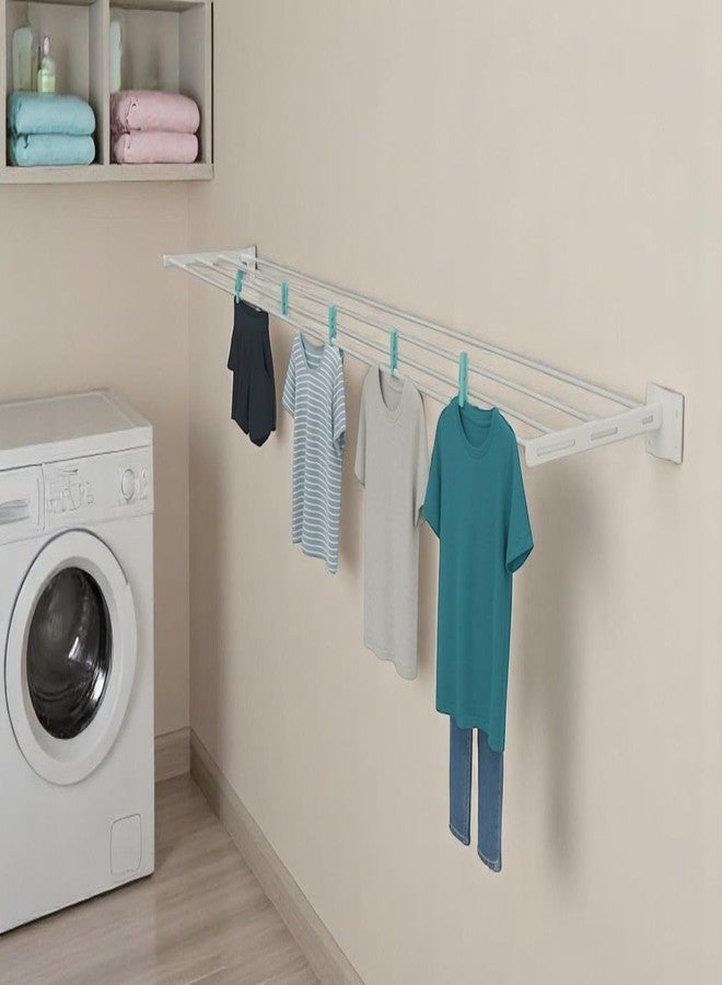 PulGos Metal Cloth Drying Stand/Foldable Cloth Stand/Wall Mounted Cloth Drying Rack/Cloth Hanger for Home or Balcony/Heavy Duty Laundry Rack/Drying Rack for Clothes with All The Essentials - Image 3